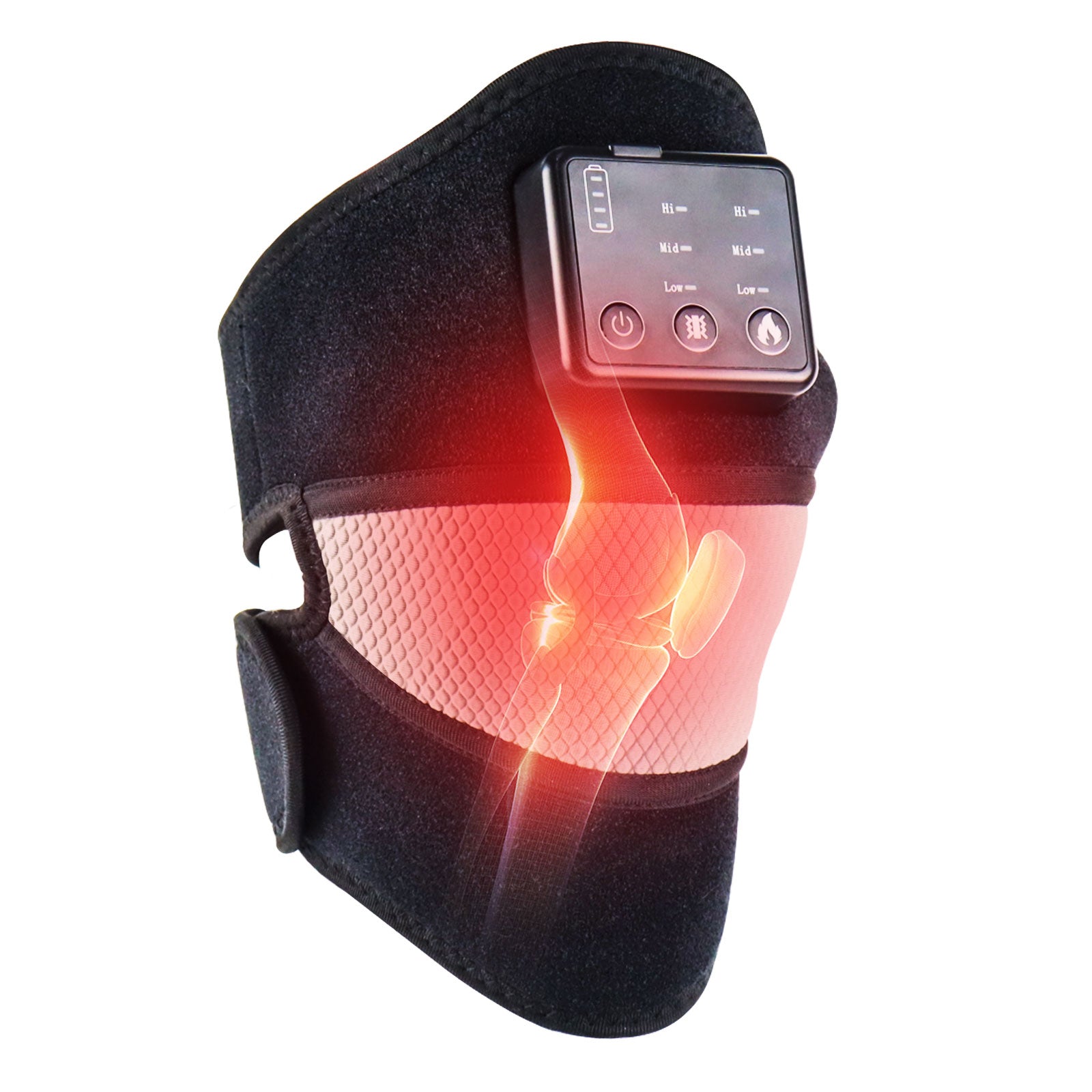 Heated and Vibration Knee Massager Brace Wrap, Electric Heating