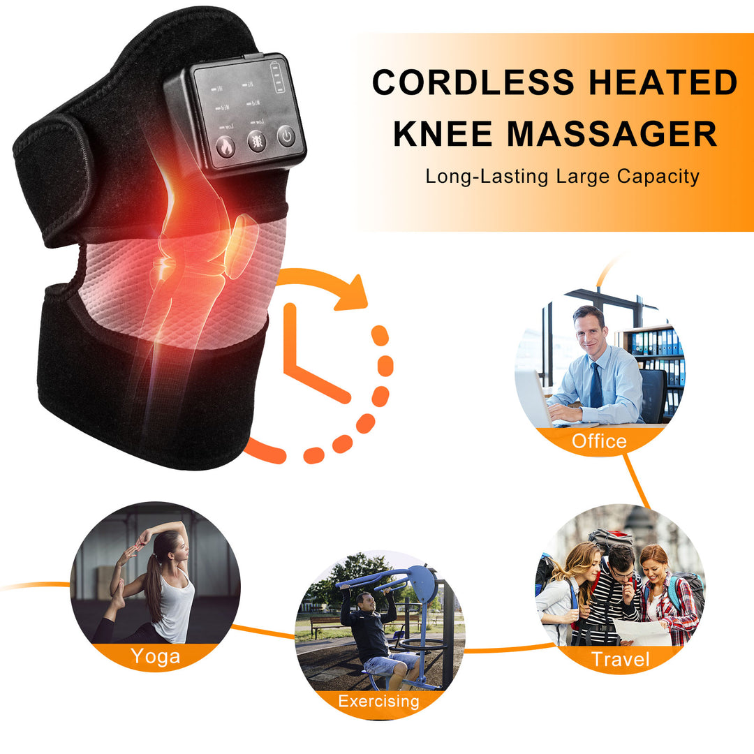 HONGJING Cordless Heated Knee Massager | 3-in-1 Heating Massage Wrap