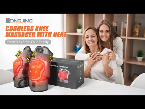 Heated Knee Massager - Cordless Vibrating Knee Pad Wrap (1 Pair)