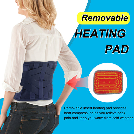 HONGJING Heated Back Brace for Lower Back Pain Relief | Rechargeable Battery Operated