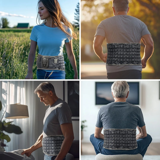 HONGJING Red Light Heating & Massage Decompression Belt for Lower Back Pain - Inflatable Back Brace Belt with Electric Pump for Men Women, One Size Fits 29-49 Waist