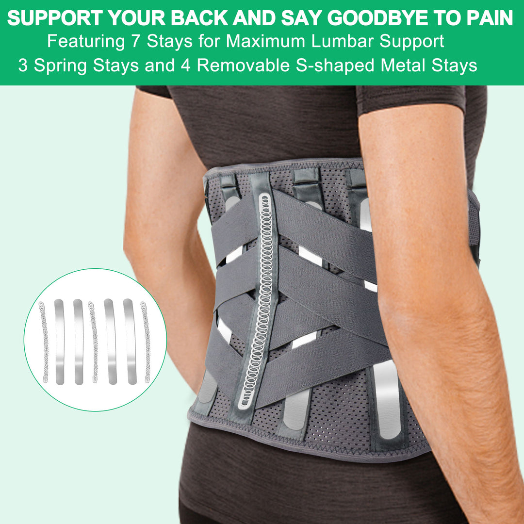 HONGJING Back Brace for Lower Back Pain Relief | Lumbar Support Belt with Breathable Mesh