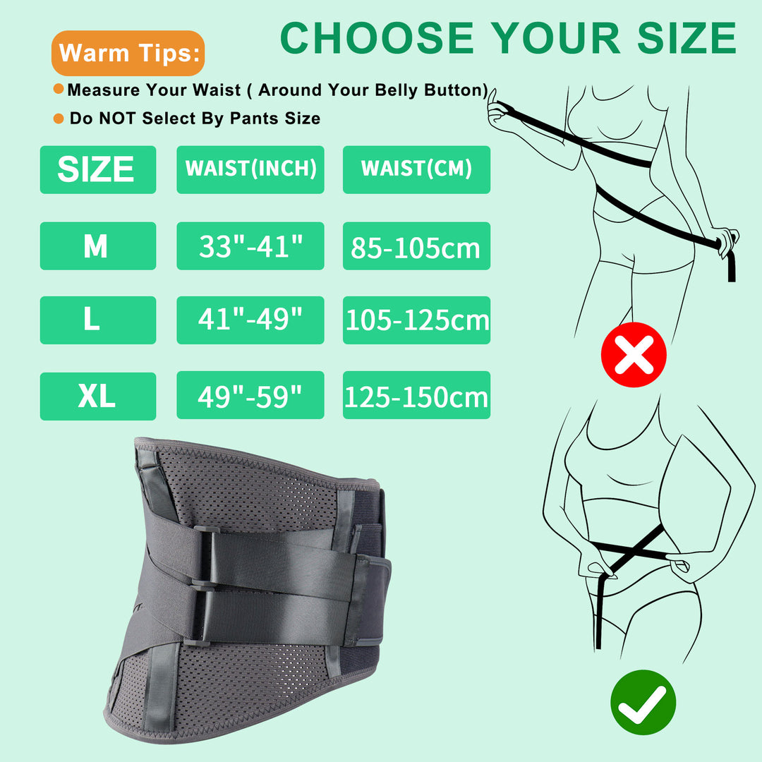 HONGJING Back Brace for Lower Back Pain Relief | Lumbar Support Belt with Breathable Mesh