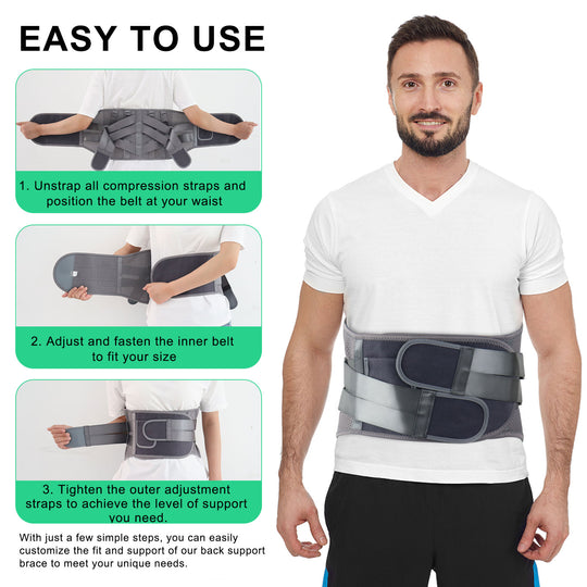 HONGJING Back Brace for Lower Back Pain Relief | Lumbar Support Belt with Breathable Mesh