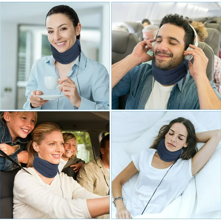 Heated Neck Brace, HONGJING Soft Cervical Collar with Heating for Pain Relief - Adjustable Neck Collar Stabilizes Spine for Sleeping and Spinal Pressure Relief