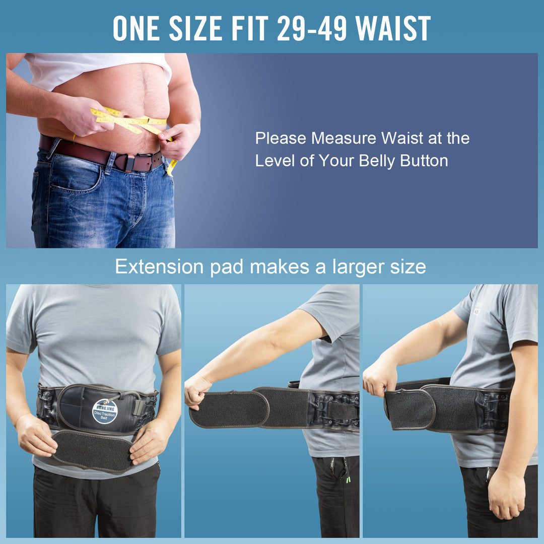 Decompression Back Belt with Electric Pump for Lower Back Pain Relief, Inflatable Back Brace Lumbar Support for Men Women, Medium Size Fits 29-49 Waist-Blue