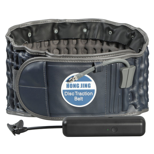 Decompression Back Belt with Electric Pump for Lower Back Pain Relief, Inflatable Back Brace Lumbar Support for Men Women, Medium Size Fits 29-49 Waist-Blue