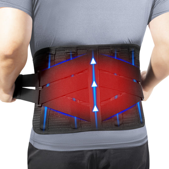 HONGJING Heated Back Brace for Lower Back Pain Relief | Rechargeable Battery Operated