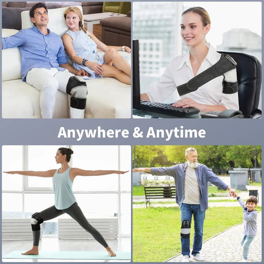 HONGJING Cordless Knee Massager with Red Light Heating-3 in 1 Knee Shoulder Elbow