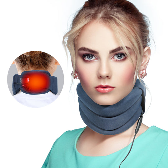 HONGJING Heated Neck Support Brace | Foam Cervical Collar (Blue)