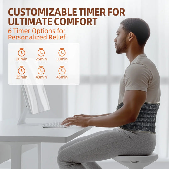 HONGJING Red Light Heating & Massage Decompression Belt for Lower Back Pain - Inflatable Back Brace Belt with Electric Pump for Men Women, One Size Fits 29-49 Waist