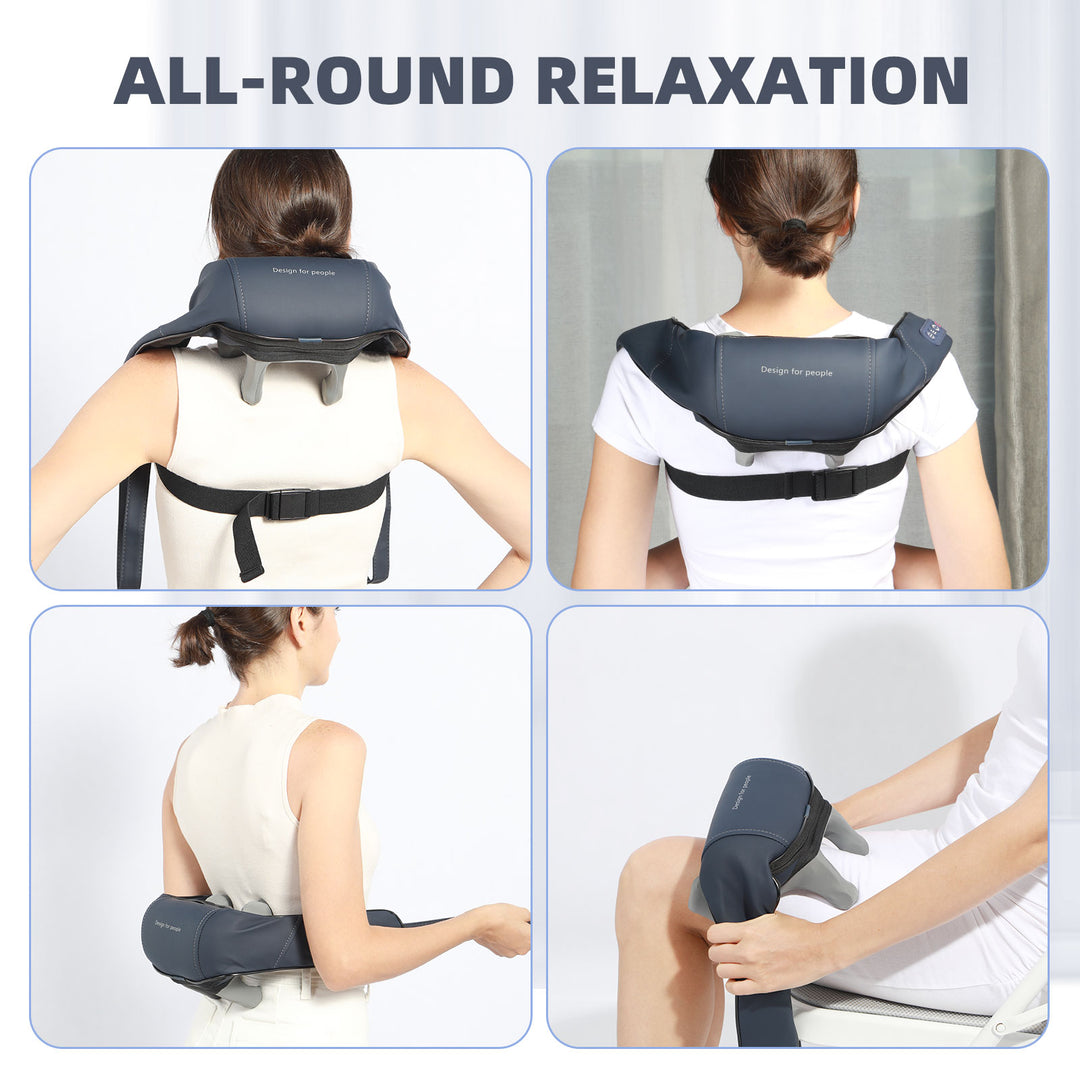 HONGJING Neck and Shoulder Massager with Infrared, Shiatsu Back Massager for Pain Relief, Cordless Electric Deep Tissue 4D Kneading Massager for Neck, Shoulder, Leg, Back Muscle Tension Release