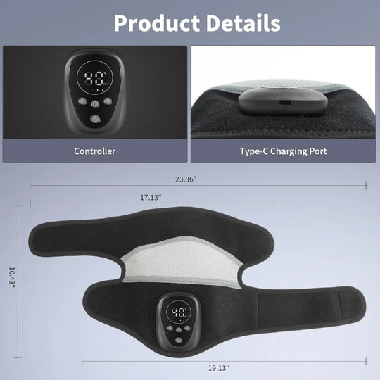 HONGJING Cordless Knee Massager with Red Light Heating-3 in 1 Knee Shoulder Elbow