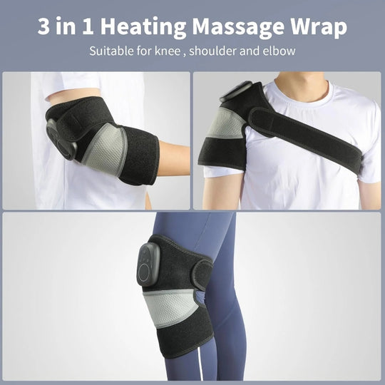 HONGJING Cordless Knee Massager with Red Light Heating-3 in 1 Knee Shoulder Elbow