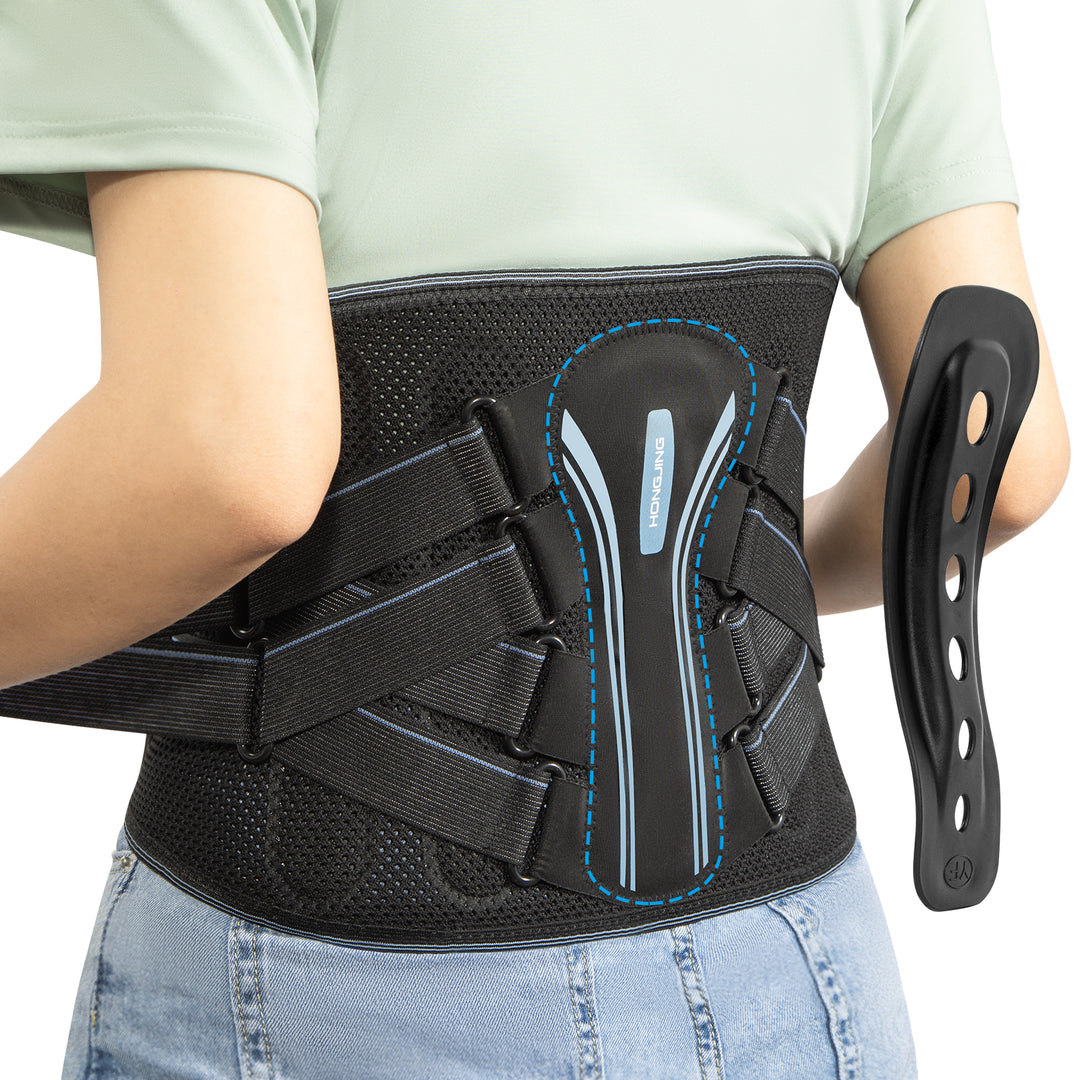 Back Brace for Lower Back Pain Relief – Ergonomic Lumbar Support Belt with Bionic Spine Design, 7 Stays, Dual Compression Straps, Breathable for Men & Women-L
