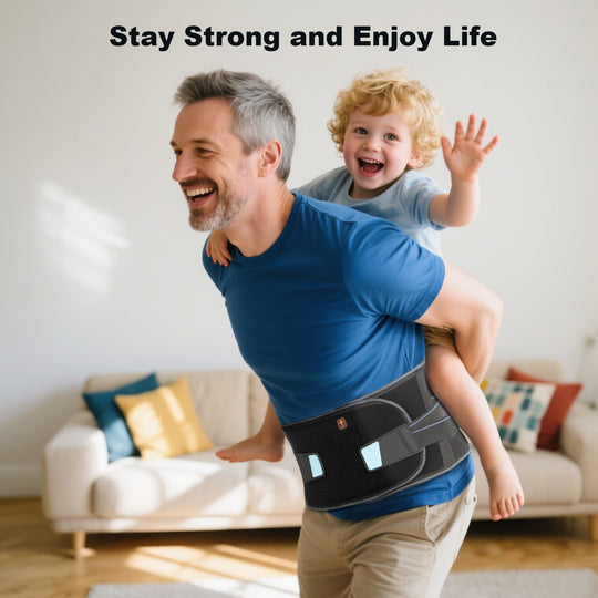 Back Brace for Lower Back Pain Relief – Ergonomic Lumbar Support Belt with Bionic Spine Design, 7 Stays, Dual Compression Straps, Breathable for Men & Women-L