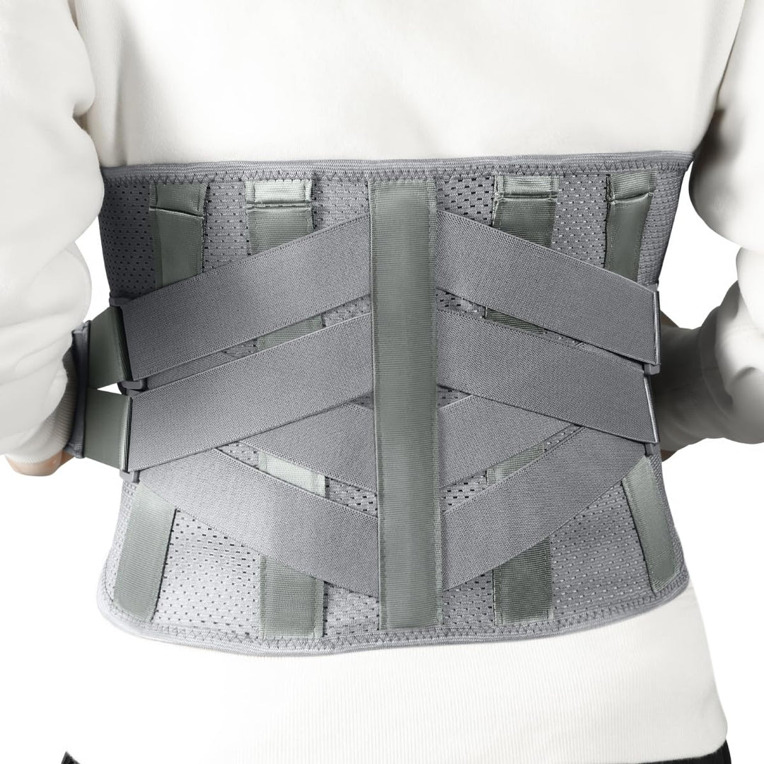 HONGJING Back Brace for Lower Back Pain Relief with 7 Stays, Lumbar Support Belt with Breathable Mesh for Heavy Lifting and Sciatica Pain Relief (M)