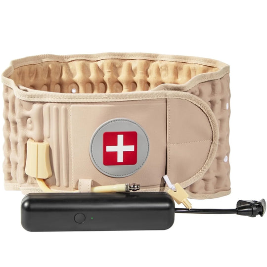 HONGJING Decompression Back Brace for Lower Back Pain Relief, Beige, One Size fits 29-49 Waist