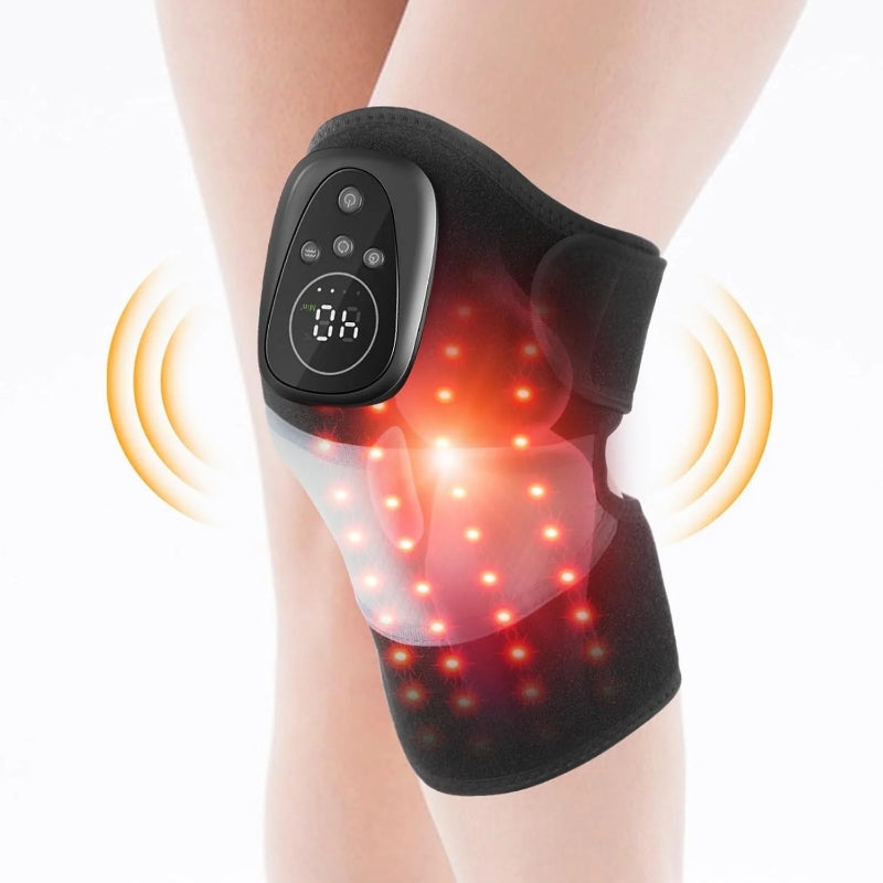 HONGJING Cordless Knee Massager with Red Light Heating-3 in 1 Knee Shoulder Elbow