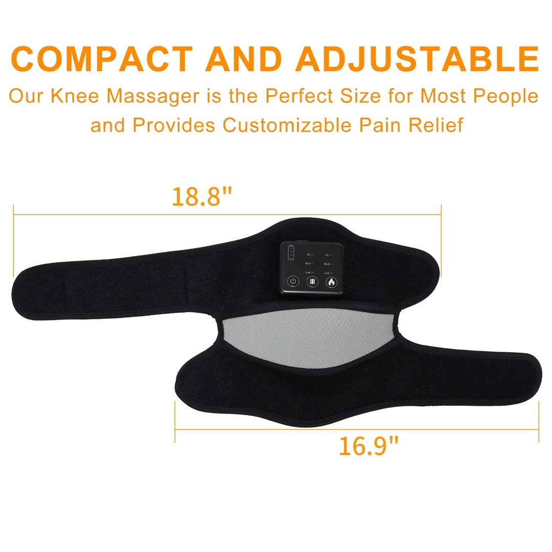 HONGJING Cordless Heated Knee Massager, 3-in-1 Knee Shoulder Elbow Heating Massage Wrap for Pain Relief & Relaxation