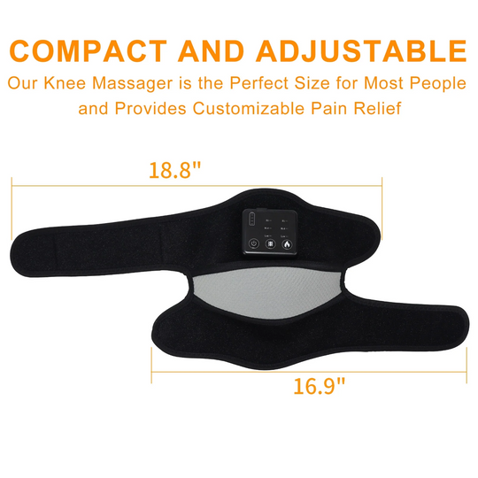 HONGJING Cordless Heated Knee Massager, 3-in-1 Knee Shoulder Elbow Heating Massage Wrap for Pain Relief & Relaxation