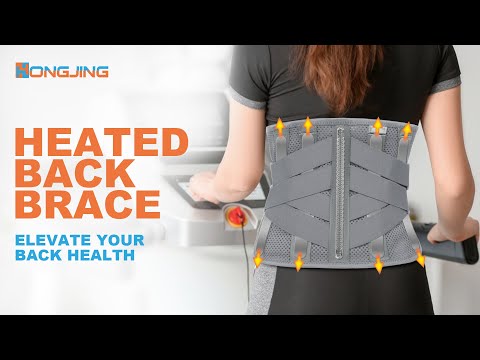 HONGJING Heated Compression Back Belt for Lower Back Pain Relief | 5000mAh Controller Rechargeable