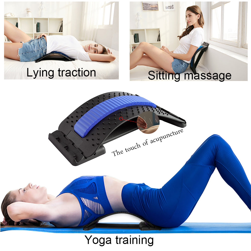 HONGJING Spine Deck Back Stretcher, 3 Level Adjustable Cracking Board for LumbarPain Relief and Muscle Relaxation