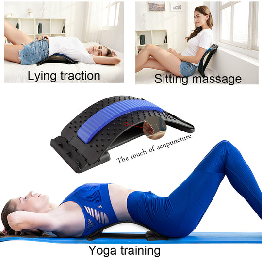 HONGJING Spine Deck Back Stretcher, 3 Level Adjustable Cracking Board for LumbarPain Relief and Muscle Relaxation